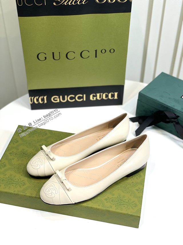 gucci古馳雙G平底芭蕾舞鞋 原版羊皮單鞋 dx3284